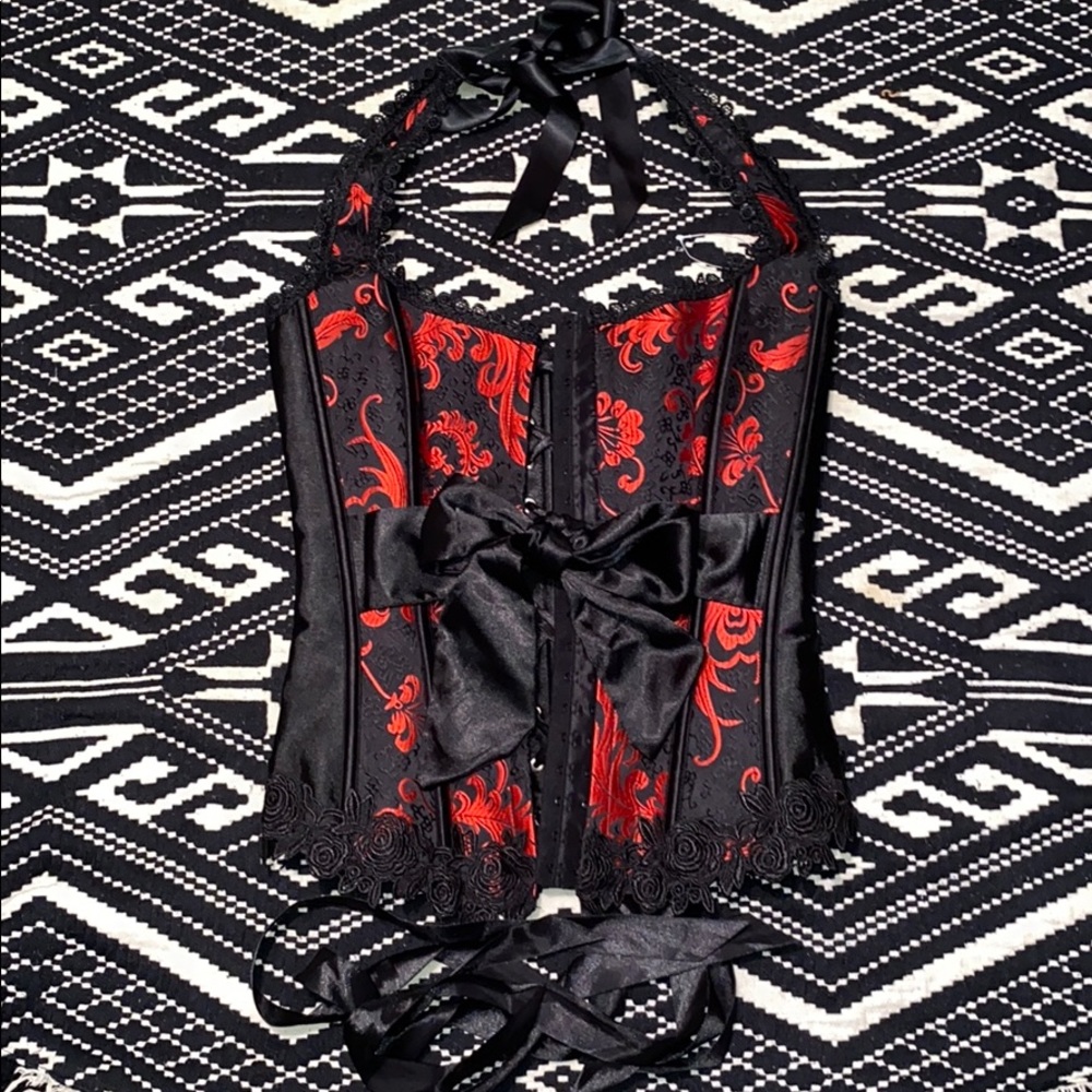 Sexy Black and Red Corset